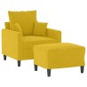Fauteuil avec repose-pied jaune 60 cm velours 584252584252