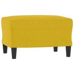 Fauteuil avec repose-pied jaune 60 cm velours 584252584252