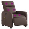 Fauteuil de massage inclinable électrique marron similicuir 584253584253
