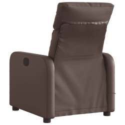 Fauteuil de massage inclinable électrique marron similicuir 584253584253