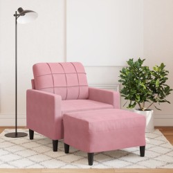 Fauteuil avec repose-pied Rose 60 cm Velours 584254584254