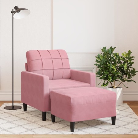 Fauteuil avec repose-pied Rose 60 cm Velours 584254584254