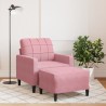 Fauteuil avec repose-pied Rose 60 cm Velours 584254584254