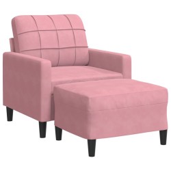 Fauteuil avec repose-pied Rose 60 cm Velours 584254584254