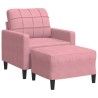 Fauteuil avec repose-pied Rose 60 cm Velours 584254584254