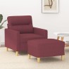 Fauteuil avec repose-pied Rouge bordeaux 60 cm Tissu 584256584256
