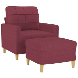 Fauteuil avec repose-pied Rouge bordeaux 60 cm Tissu 584257584257