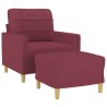 Fauteuil avec repose-pied Rouge bordeaux 60 cm Tissu 584257584257