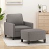 Fauteuil avec repose-pied Taupe 60 cm Tissu 584258584258