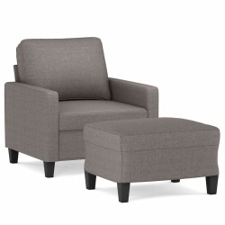 Fauteuil avec repose-pied Taupe 60 cm Tissu 584258584258