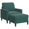 Fauteuil avec repose-pied Vert foncé 60 cm Velours 584259584259