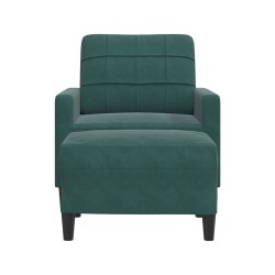Fauteuil avec repose-pied Vert foncé 60 cm Velours 584259584259