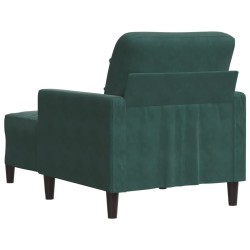 Fauteuil avec repose-pied Vert foncé 60 cm Velours 584259584259