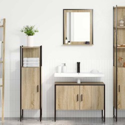 Ensemble de mobilier de salle de bain avec étagère 3 pcs Marron 584260584260