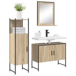 Ensemble de mobilier de salle de bain avec étagère 3 pcs Marron 584260584260
