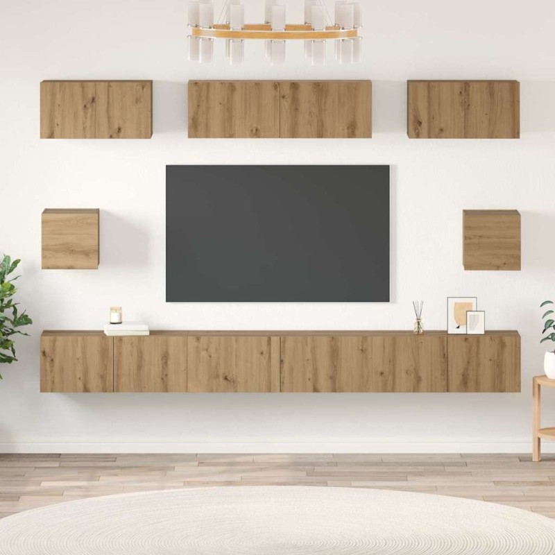 Ensemble meuble TV 8 pcs Chêne artisanal Bois d'ingénierie 584262584262