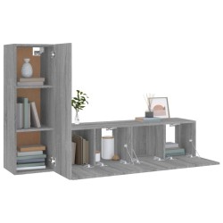 Ensemble de meubles TV 3 pcs Sonoma gris Bois d'ingénierie 584263584263
