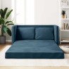 Canapé-lit 2 en 1 bleu 122x204x55 cm velours 584265584265