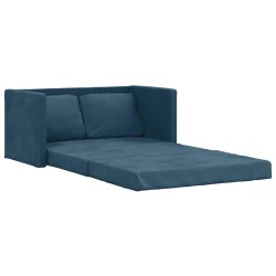 Canapé-lit 2 en 1 bleu 122x204x55 cm velours 584265584265