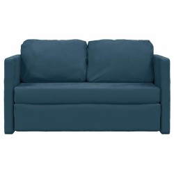 Canapé-lit 2 en 1 bleu 122x204x55 cm velours 584265584265
