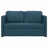 Canapé-lit 2 en 1 bleu 122x204x55 cm velours 584265584265