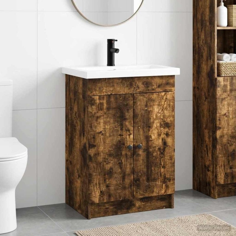 Ensemble de mobilier de salle de bain Chêne fumé 584266584266