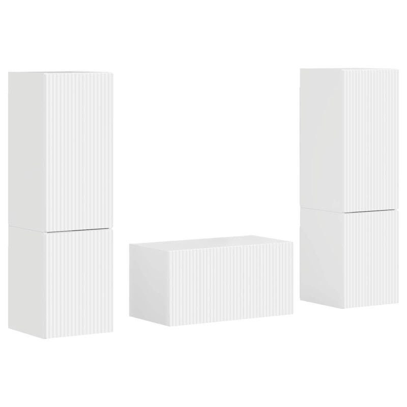 Ensemble meuble TV 5 pcs Blanc brillant Bois d'ingénierie 584268584268