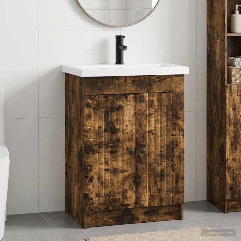 Ensemble de mobilier de salle de bain Chêne fumé 584269584269