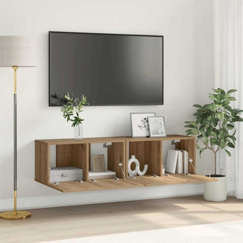 Ensemble meuble TV 2 pcs Marron Bois d'ingénierie 584270584270