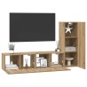 Ensemble meuble TV 3 pcs Chêne artisanal Bois d'ingénierie 584271584271