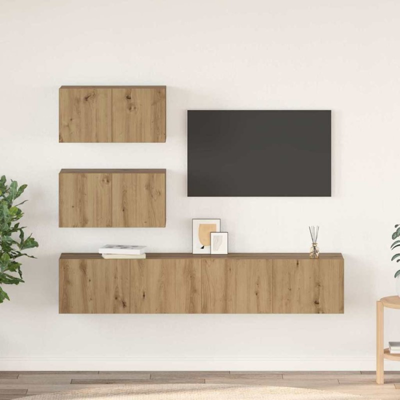 Ensemble meuble TV 4 pcs Chêne artisanal Bois d'ingénierie 584272584272