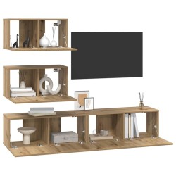 Ensemble meuble TV 4 pcs Chêne artisanal Bois d'ingénierie 584272584272