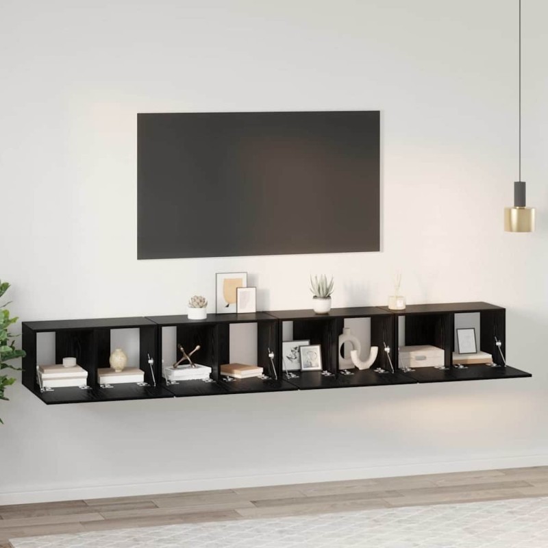 Ensemble meuble TV 4 pcs Chêne noir 60 x 30 x 30 cm 584274584274