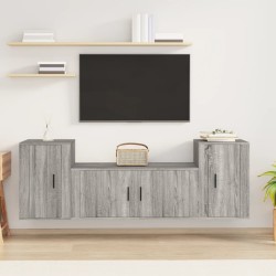 Ensemble de meubles TV 3 pcs Sonoma gris Bois d'ingénierie 584276584276
