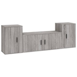 Ensemble de meubles TV 3 pcs Sonoma gris Bois d'ingénierie 584276584276