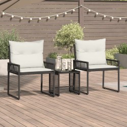 Ensemble de meubles d'extérieur 7 pcs Noir et blanc crème 584278584278