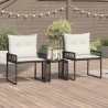 Ensemble de meubles d'extérieur 7 pcs Noir et blanc crème 584278584278