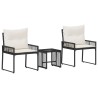 Ensemble de meubles d'extérieur 7 pcs Noir et blanc crème 584278584278