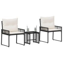 Ensemble de meubles d'extérieur 7 pcs Noir et blanc crème 584278584278
