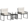 Ensemble de meubles d'extérieur 7 pcs Noir et blanc crème 584278584278