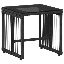 Ensemble de meubles d'extérieur 7 pcs Noir et blanc crème 584278584278