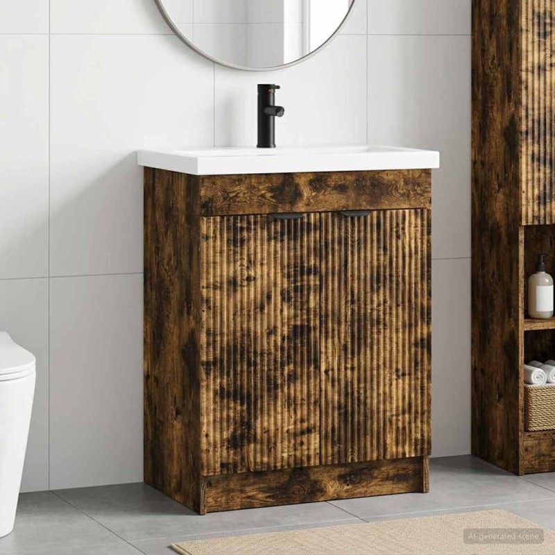 Ensemble de mobilier de salle de bain Chêne fumé 584279584279