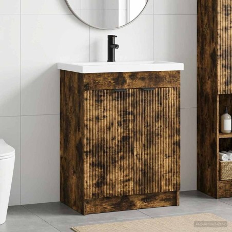 Ensemble de mobilier de salle de bain Chêne fumé 584279584279