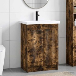Ensemble de mobilier de salle de bain Chêne fumé 584280584280