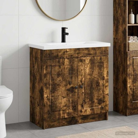 Ensemble de mobilier de salle de bain Chêne fumé 584281584281
