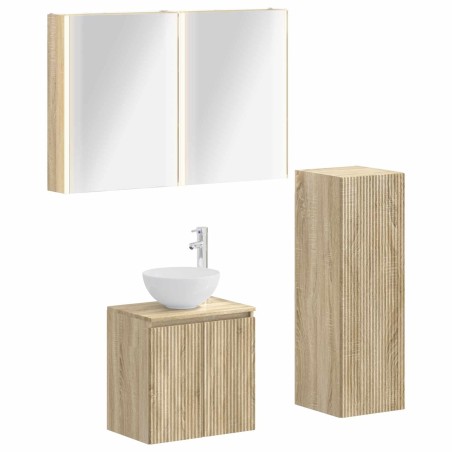 Ensemble de mobilier de salle de bain 4 pcs Chêne Sonoma 584282584282