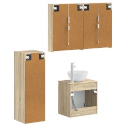Ensemble de mobilier de salle de bain 4 pcs Chêne Sonoma 584282584282