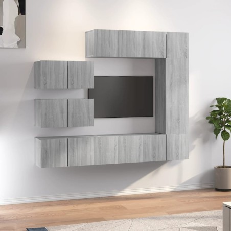 Ensemble de meubles TV 8 pcs Sonoma gris Bois d'ingénierie 584283584283
