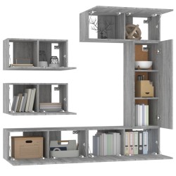 Ensemble de meubles TV 6 pcs Sonoma gris Bois d'ingénierie 584287584287