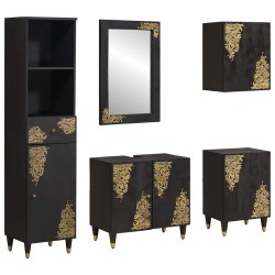 Ensemble de Meubles de Salle de Bain avec tiroir 5 pcs Noir 584288584288